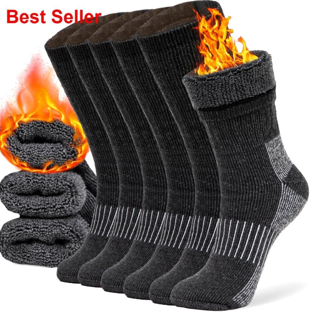 Merino Wool Thermal Socks for Men & Women, Winter Warm Cozy Hiking - Picture 1 of 6